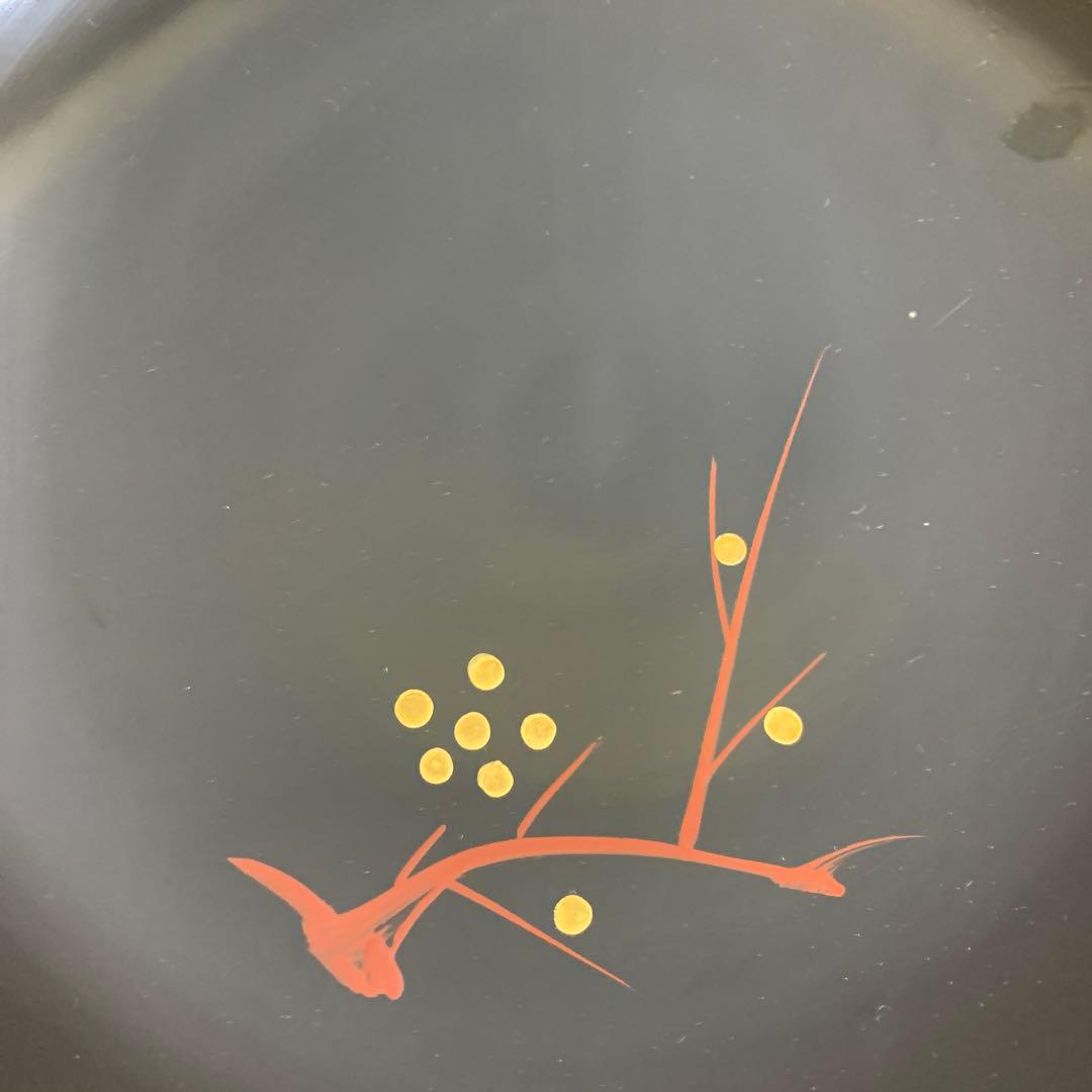 D-5 【特撰】本漆塗 菓子器 朱画 蒔絵 漆器 飛騨高山 けやき工芸 共箱付き