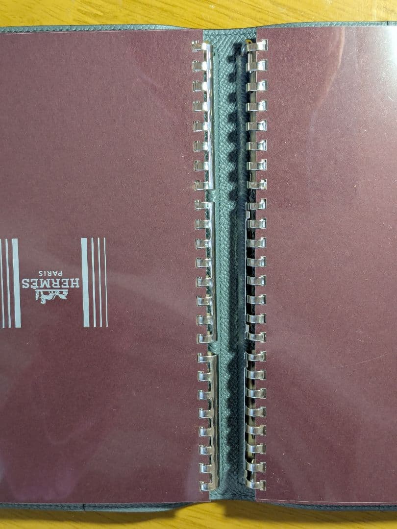 HERMES ネイビー レザー スパイラルリングノート