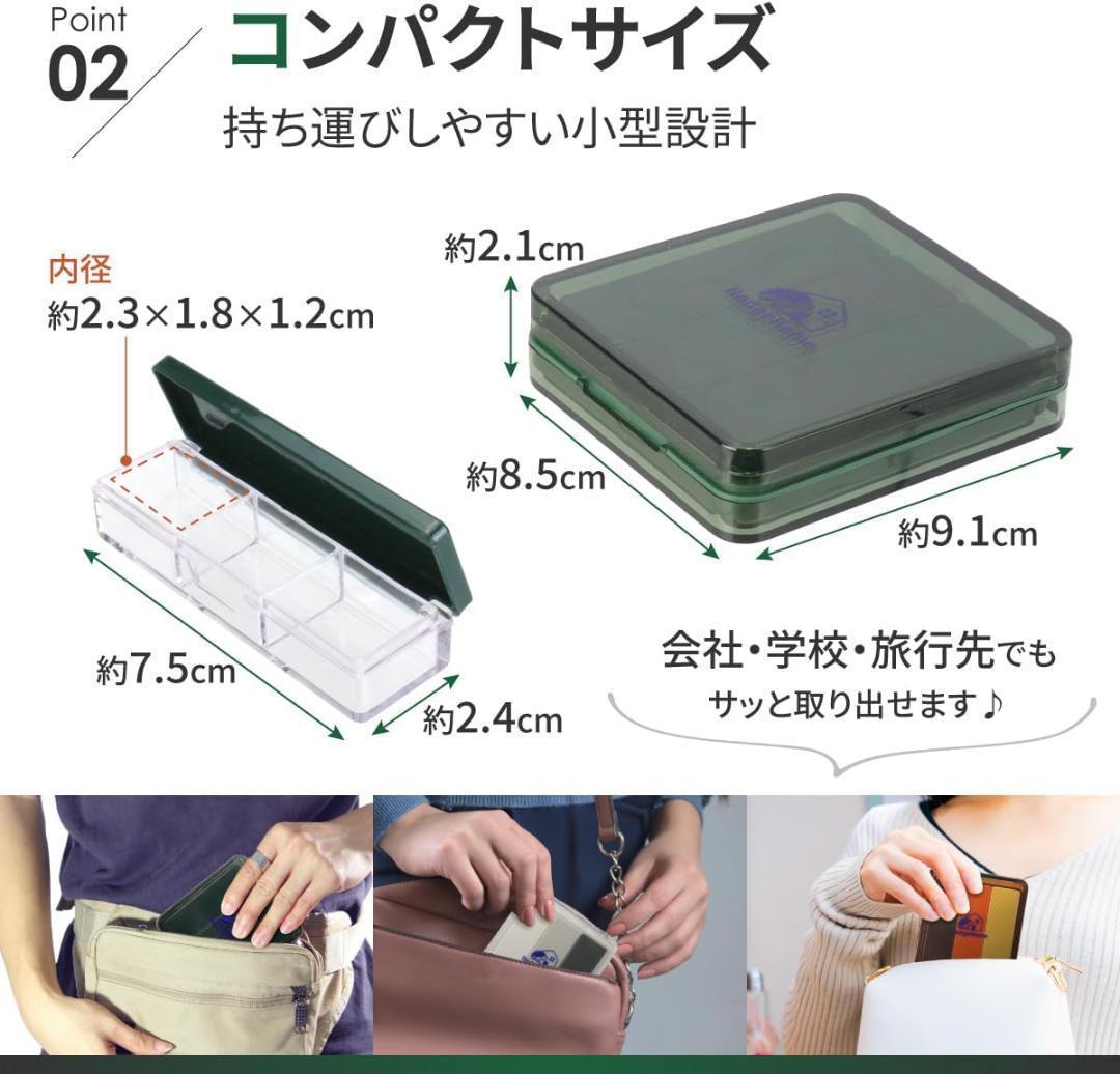 ☆ピルケース 薬ケース コンパクト サプリケース 3日分 ホワイト