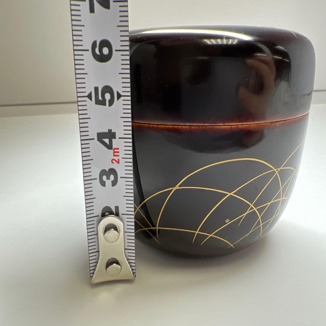 ☆茶3 和田瑾斎　在銘　鈴虫蒔絵　中棗　共箱　口径6.2cm 東K8-0304