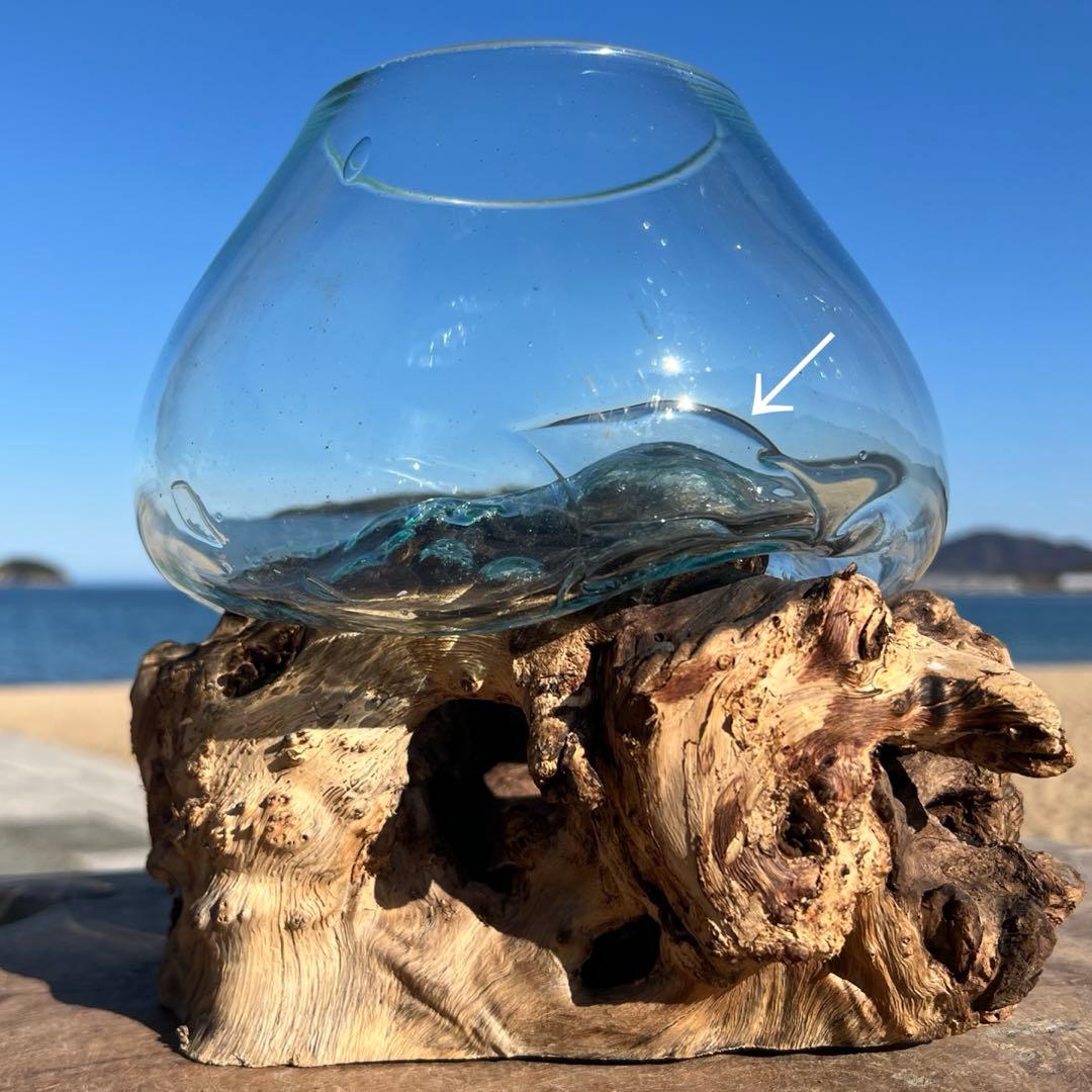 流木ガラスオブジェ大I 花瓶 金魚鉢 ガーデニング フラワーポット 水槽 アート