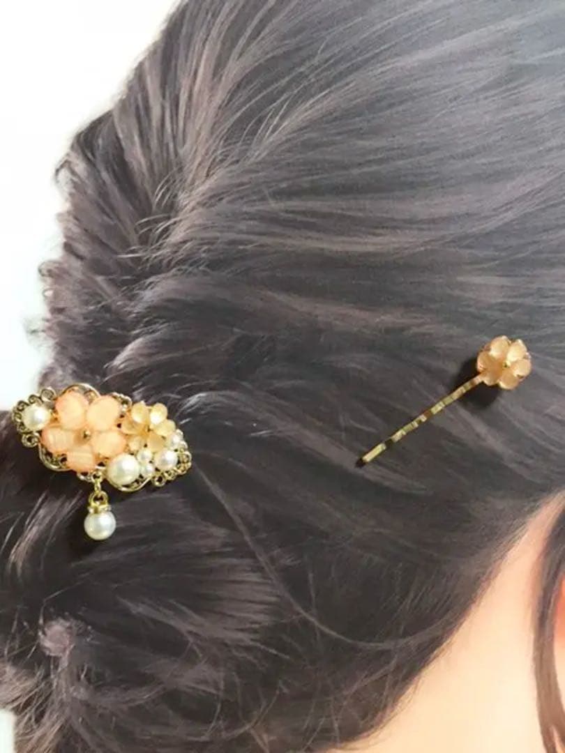 ハンドメイド　ポニーフック&ヘアピンセット No.2