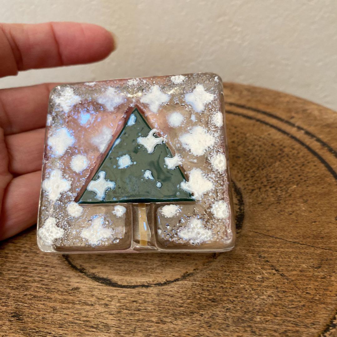 ペーパーウェイト　　ガラス　置物　クリスマス
