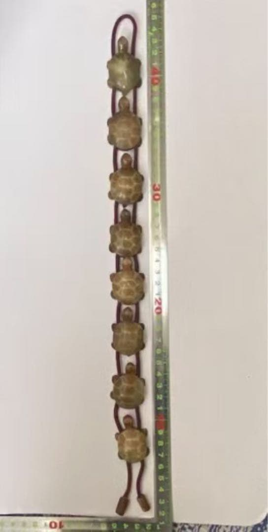 天然玉石カメ 8匹並んだ ミニ置き物吊り下げ アンティーク 飾り吊り 年代物