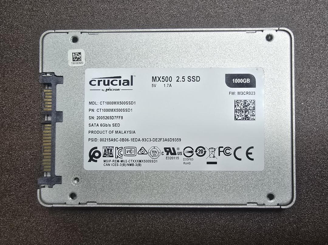 【動作確認済み】crucial MX500 2.5インチ SSD 1000GB