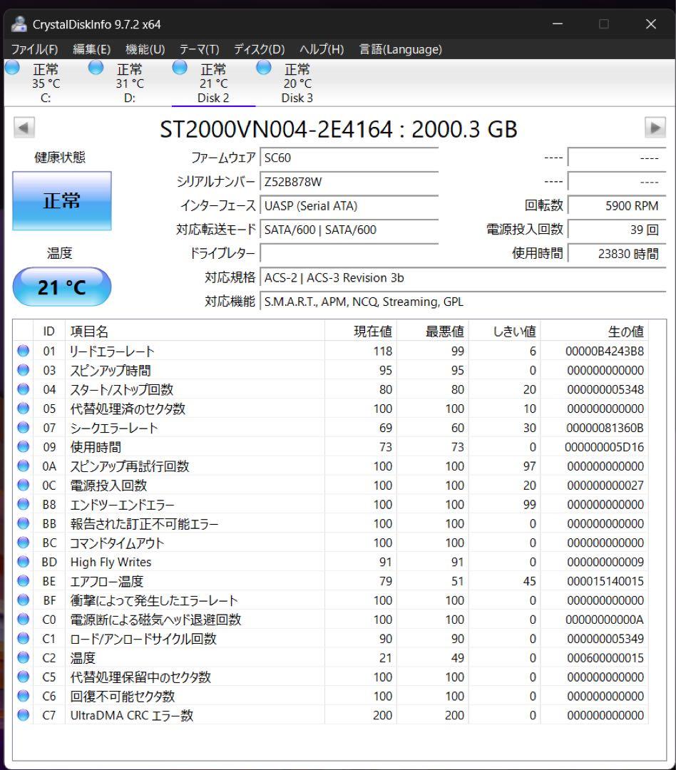 Synology DS218j ＋Seagate IronWolf 2TB×2台
