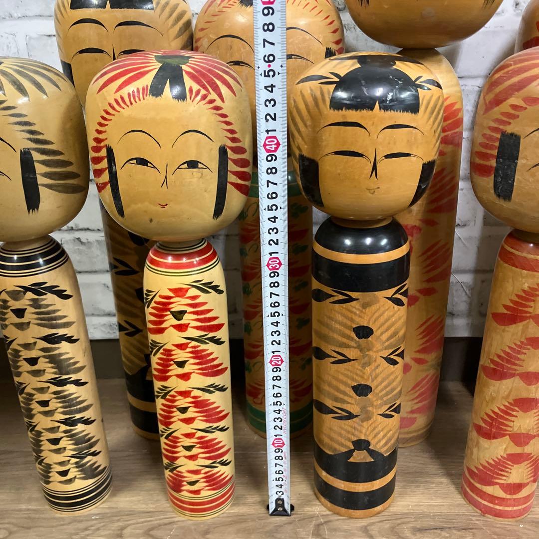 D-3 昭和レトロ 木製 こけし 小芥子 9体セット まとめ売り 日本人形