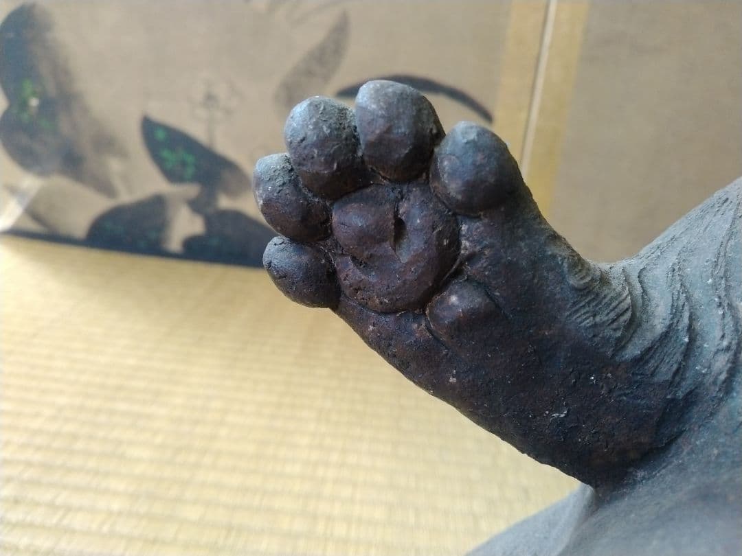 幕末明治頃　福々しさタップリな京焼タヌキ　縁起物　骨董　茶道具　置物　人形