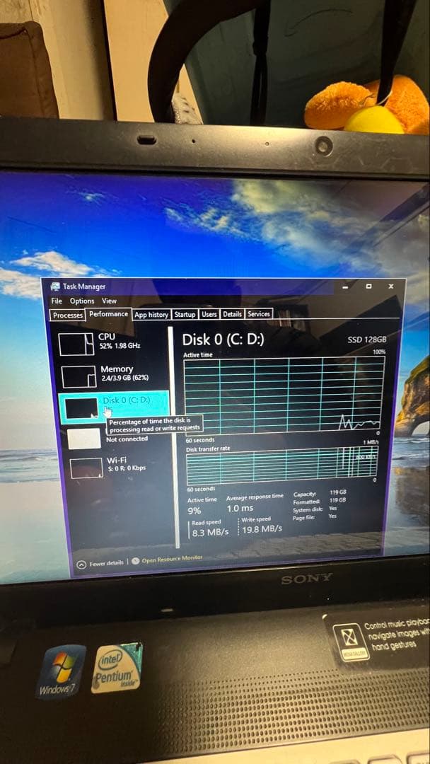 ジャンク2台 i7 2630QM, ssd 256, Pentium B940