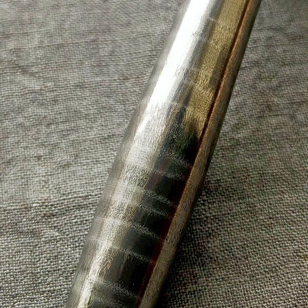メタライズドウッド　栃　縮杢　ハンドメイド　シャープペン　0.5mm　シルバー
