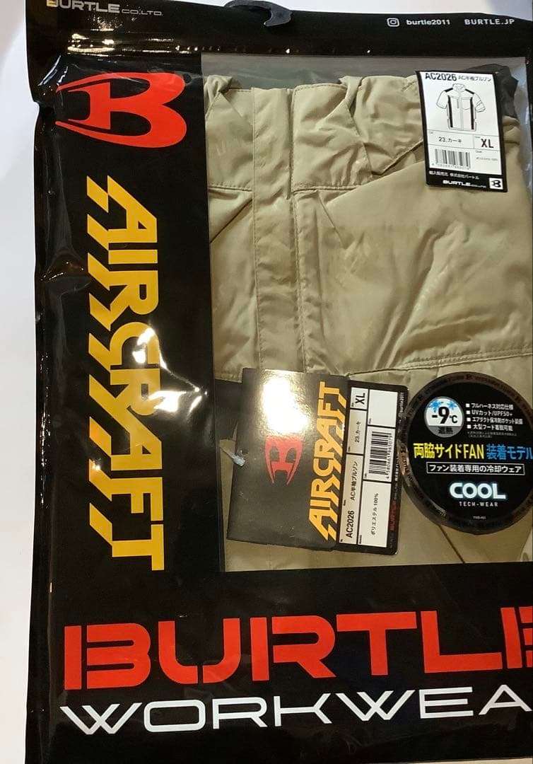 バートル 空調服　AC2026 カーキ　XL サイドファン 半袖 エアクラフト