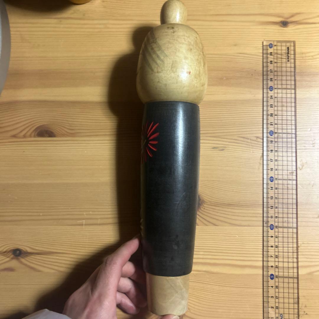 創作こけし 佐藤翠崕風 花火模様 約30cm 相原？落款あり 昭和レトロ