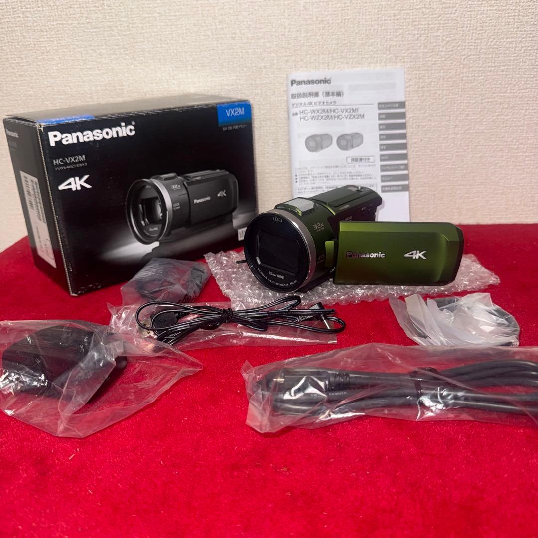 【美品】Panasonic HC-VX2M 4Kグリーン 32倍ズーム 箱付き