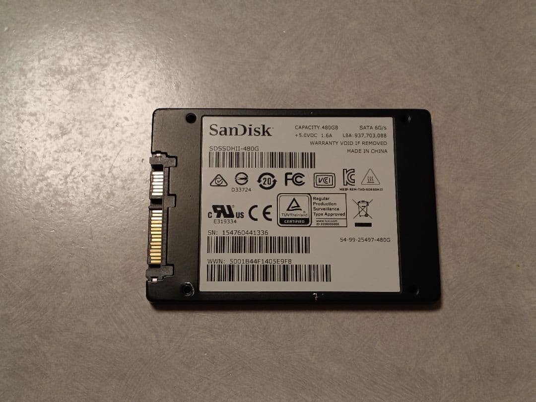 【値下げ】SanDisk UltraII 480GB SSD 正常100%336