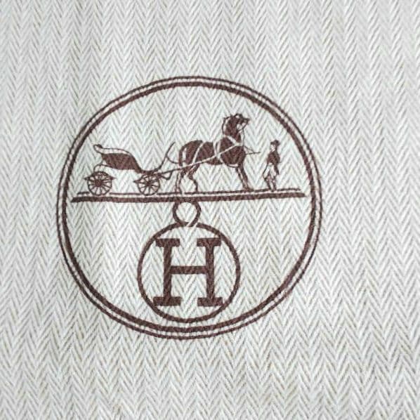 ★正方形タイプ／使いやすい≪HERMES≫★保存袋 巾着【大】【ヘリンボーン】
