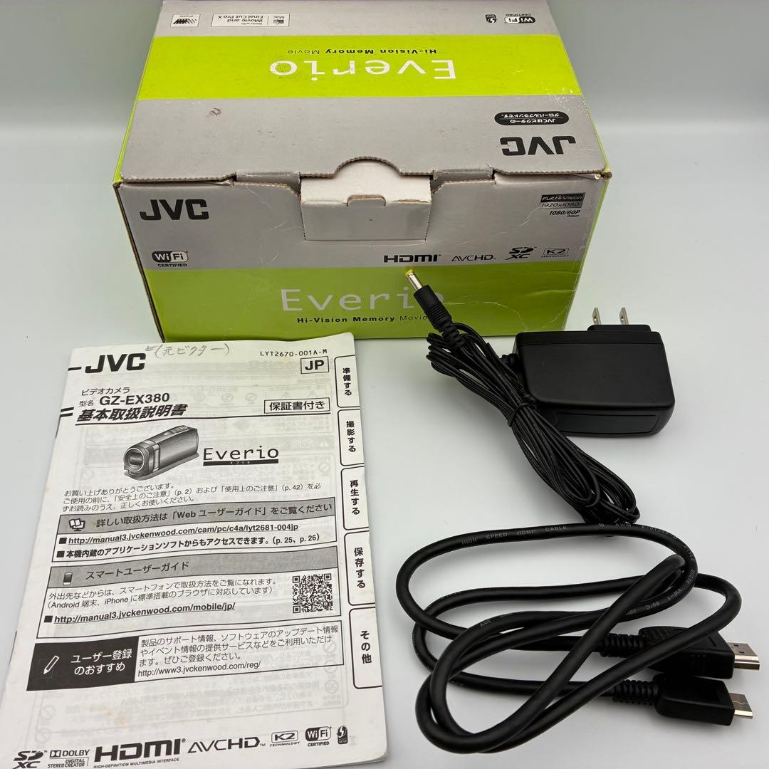 美品★ Wi-Fi JVC Everio GZ-EX380 動作品 軽量 4０倍