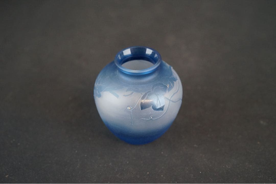 新倉晴比古 作 義山硝子 葡萄 蔓 文林茶入 共箱 夏 茶道具