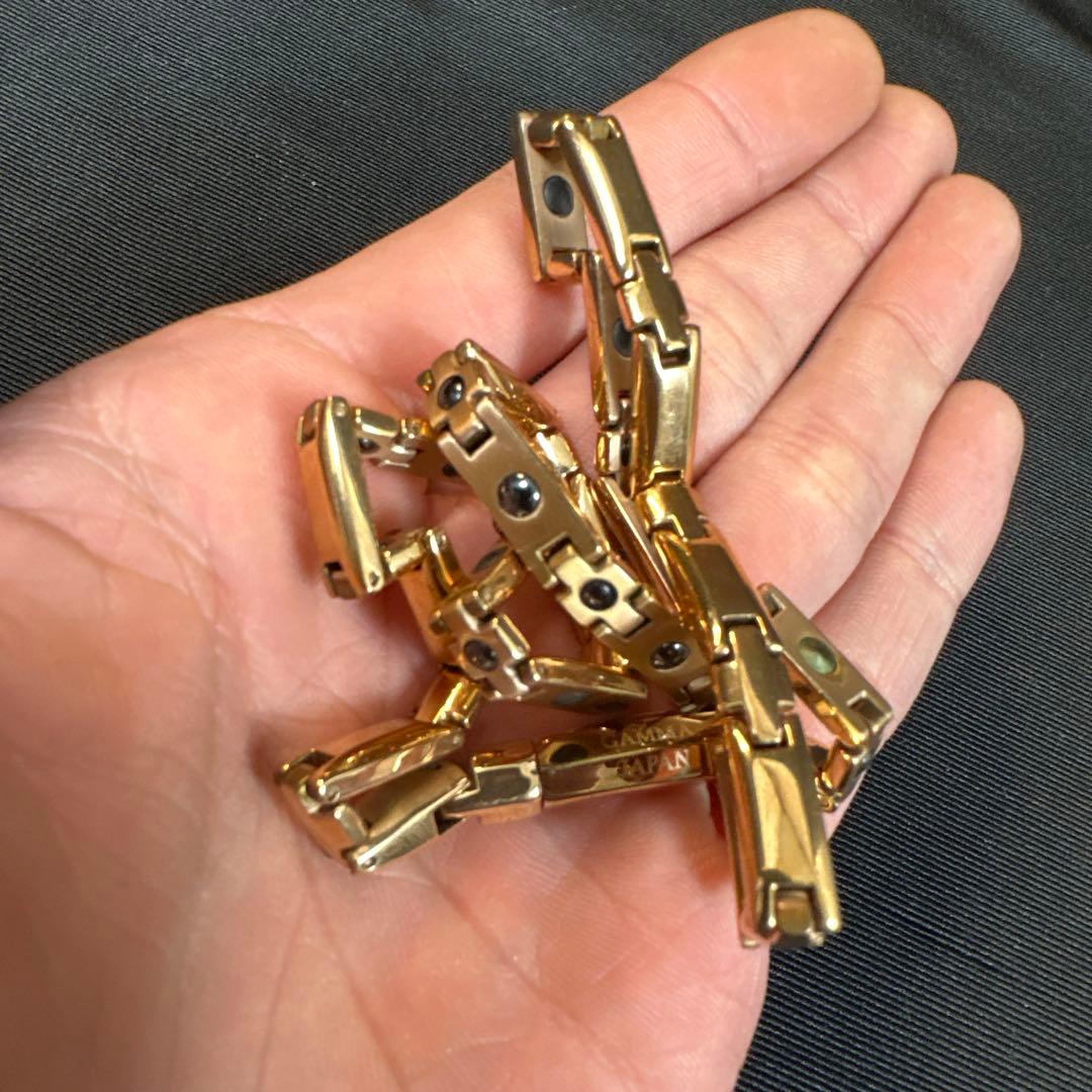 GAMMA ゲルマ健康器具ゴールドリンクチェーンネックレス中古　0017