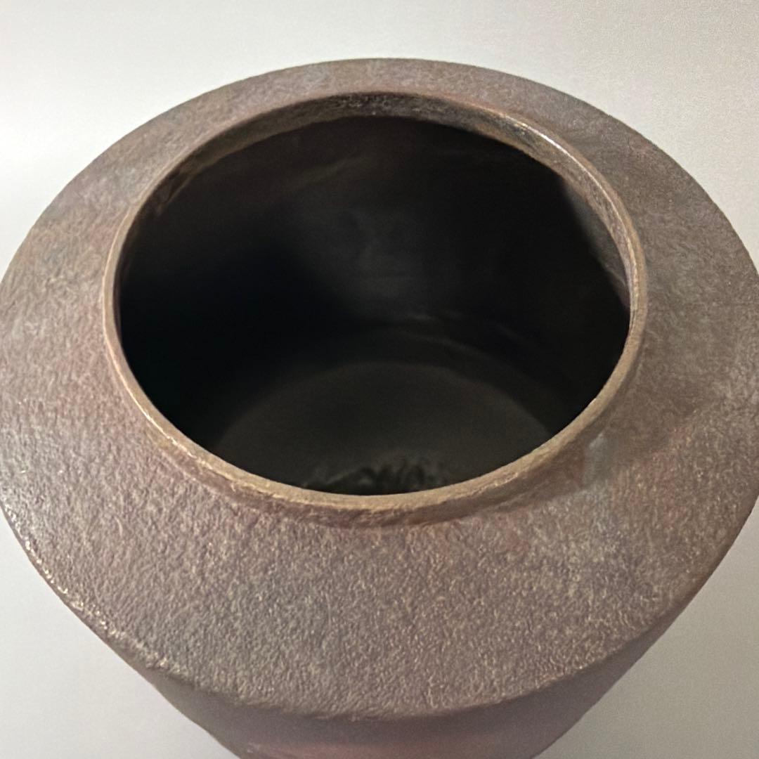 茶道具 佐藤清光 作 松林地紋 筒釜