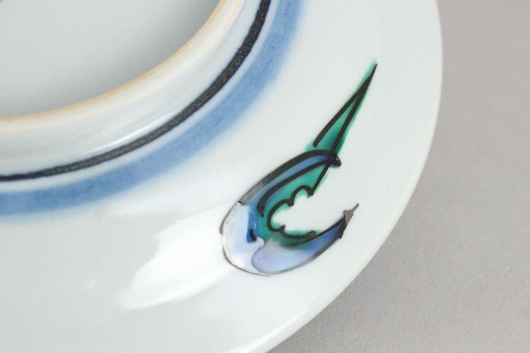 No5856 北出不二雄 造　古都飾皿　直径15.5cm 共布/共箱　送料無料