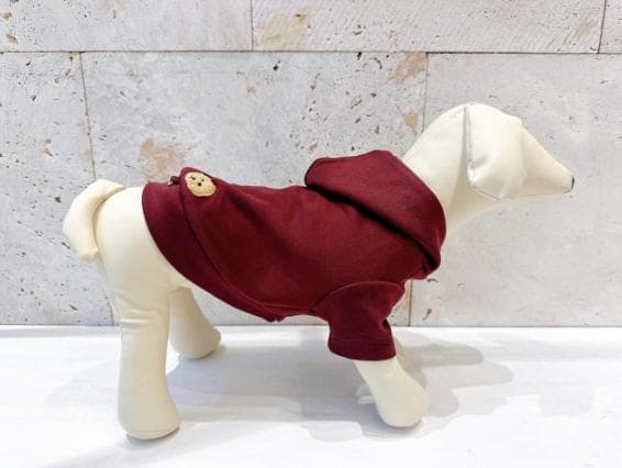 【DENIM ROSE】完売品✿小型犬用プードルワッペンパーカー ボルドーL