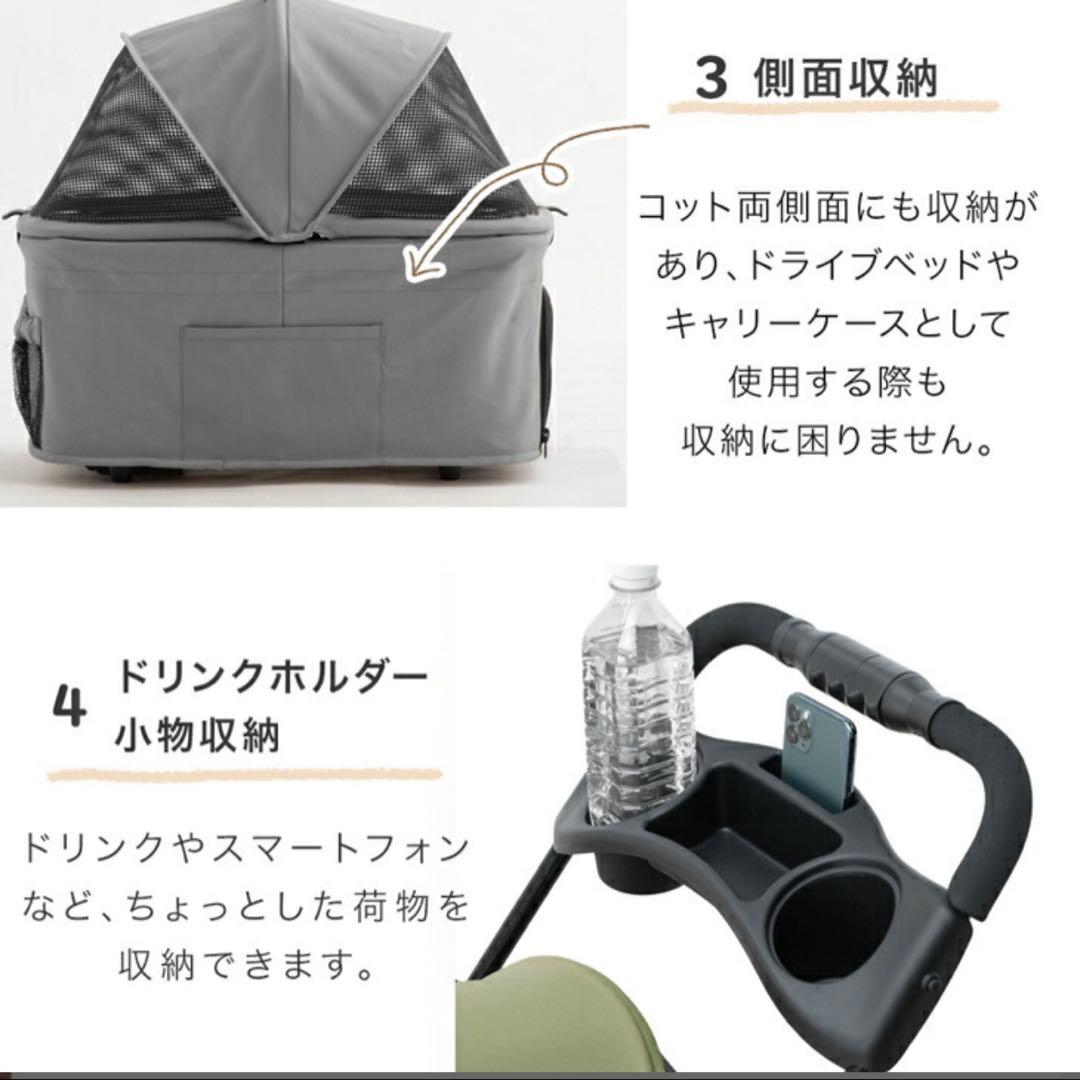 即納⭐︎新品未使用⭐︎3WAY折りたたみ式ペットカート　グレー小型犬　ドッグカート