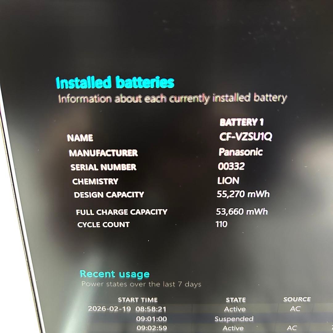 美品 Panasonic Let's note FV1 バッテリー超良好 i5