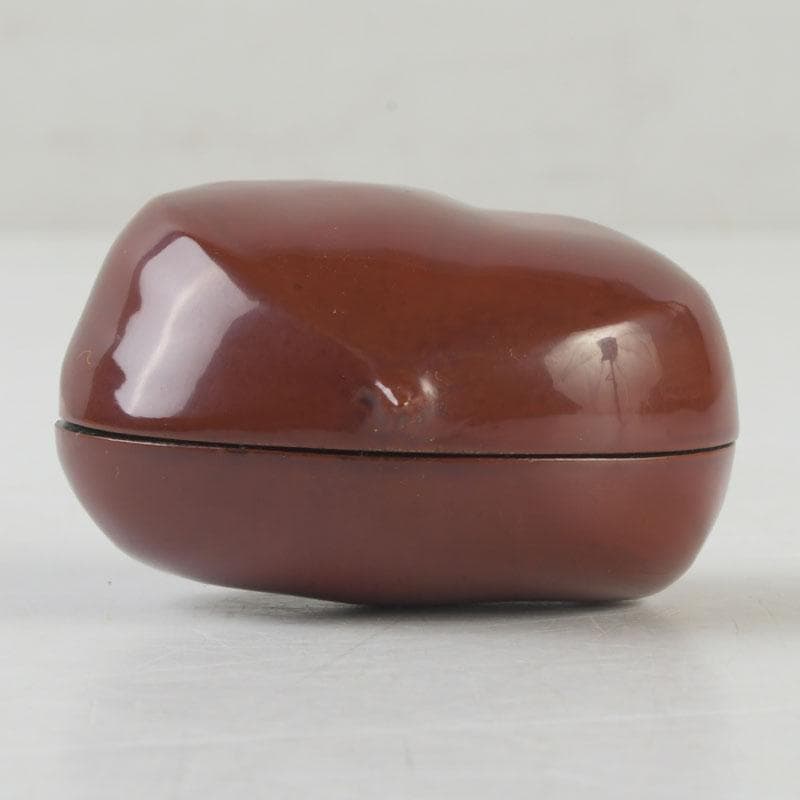 茶道具　加賀塗師　畦地喜山作　乾漆　栗香合　共箱　V　9936