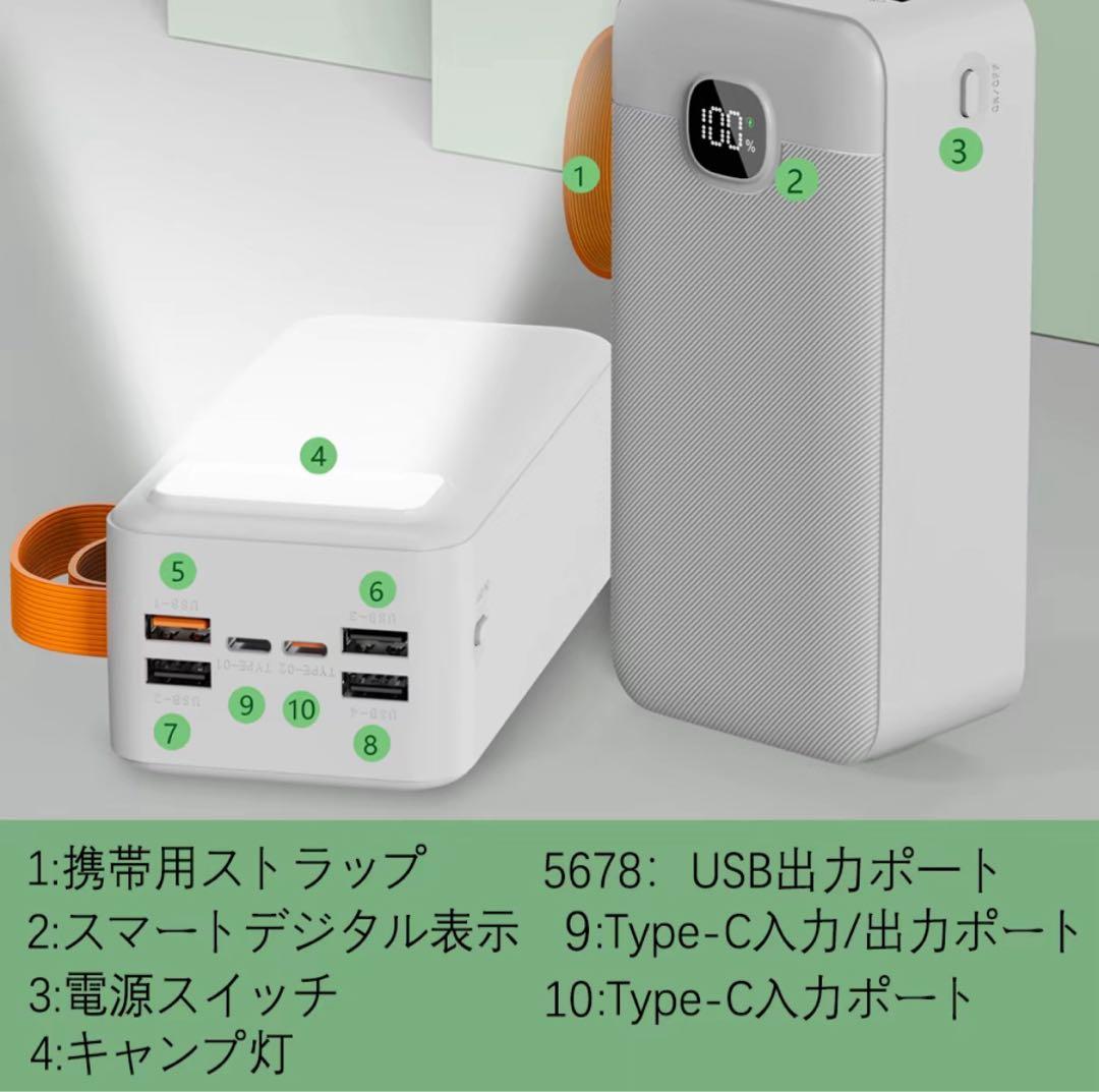 【新品】モバイルバッテリー 5台同時充電　80000mAh