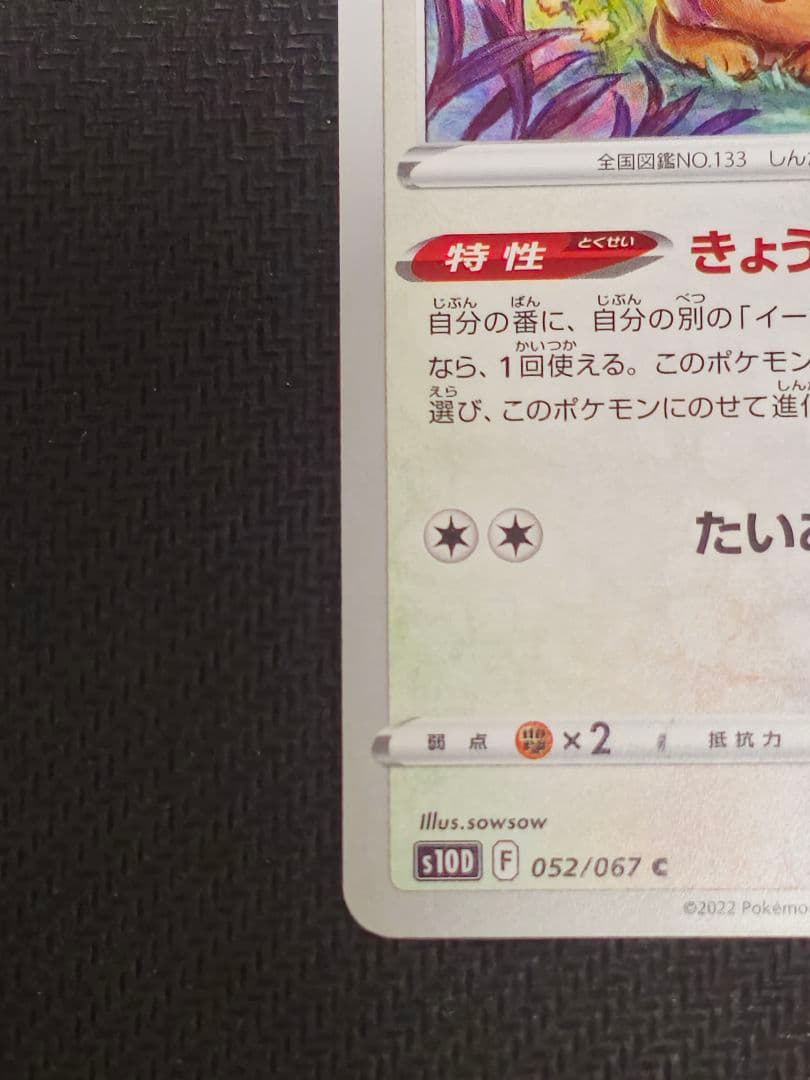 【貴重】ポケモンカード イーブイ きょうめいのしんか 　エラーカード　世界に一枚