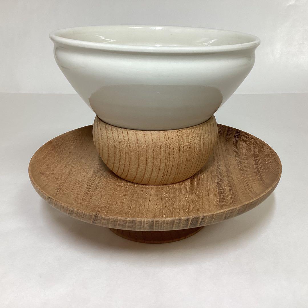 貴人台 古物品 ／ 貴人茶碗 白 香泉作 新品