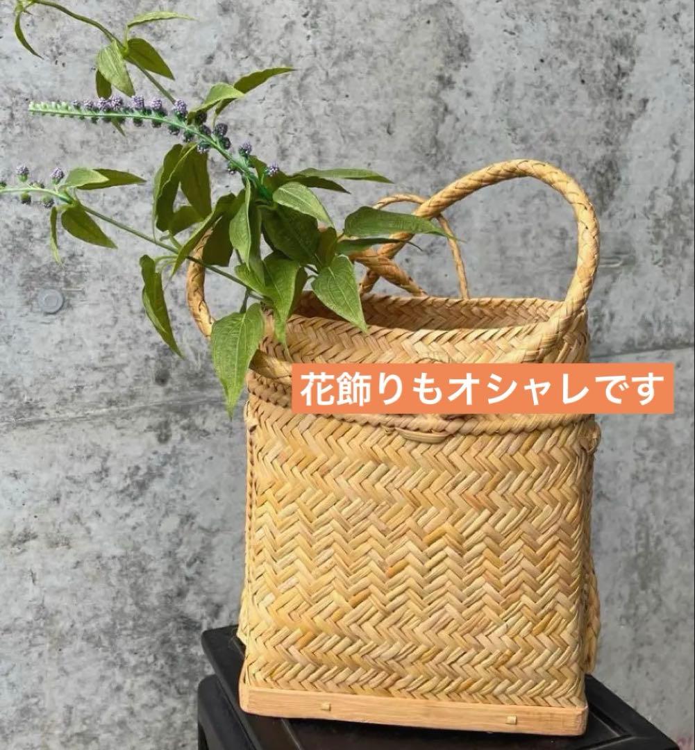 古美術　藤の籠　竹細工 竹籠 vintage ★リュック アンティーク⭐️希少レア