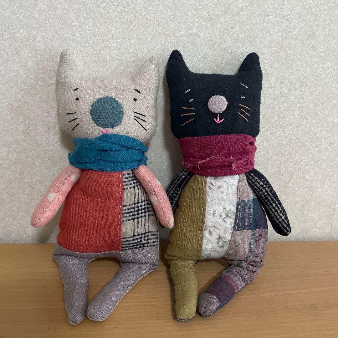 ★美品★猫　布作家ぬいぐるみ　２つセット