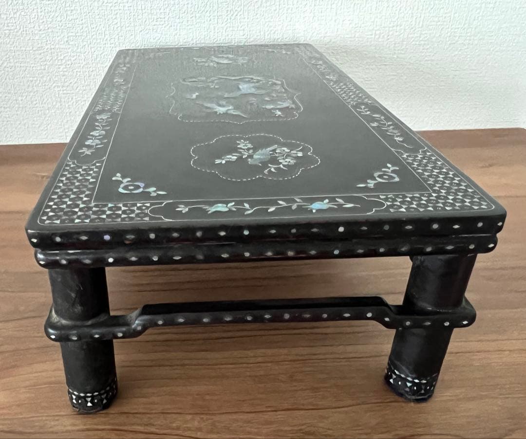 精細 螺鈿細工 小型花台 香炉台 香合台 飾り台 工芸品 年代物