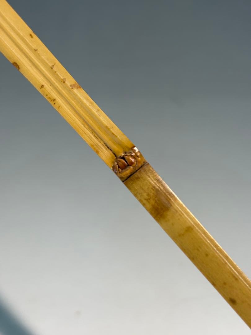 【中古品】良斎造　竹茶杓　長谷川寛州筆　銘『青松』