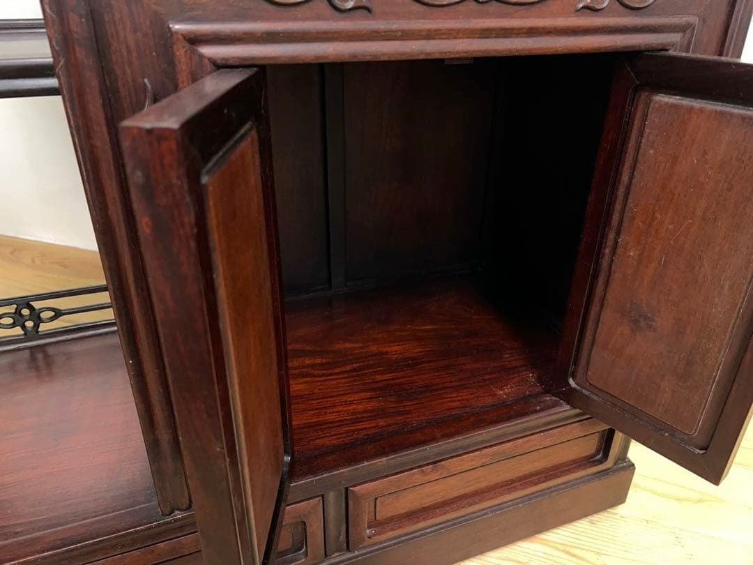 茶箪笥　天然木　茶棚　和室家具　高級家具　ビンテージ　アンティーク　M093