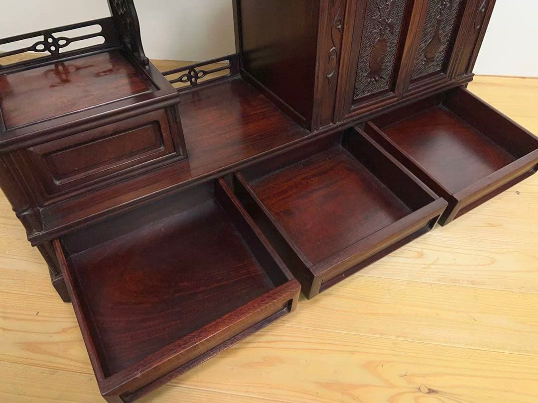 茶箪笥　天然木　茶棚　和室家具　高級家具　ビンテージ　アンティーク　M093