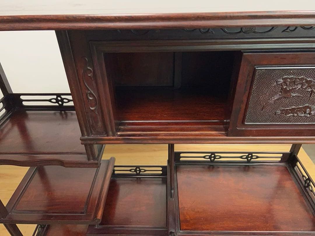 茶箪笥　天然木　茶棚　和室家具　高級家具　ビンテージ　アンティーク　M093