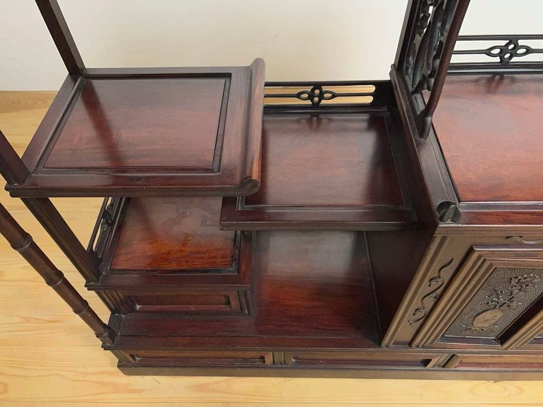 茶箪笥　天然木　茶棚　和室家具　高級家具　ビンテージ　アンティーク　M093