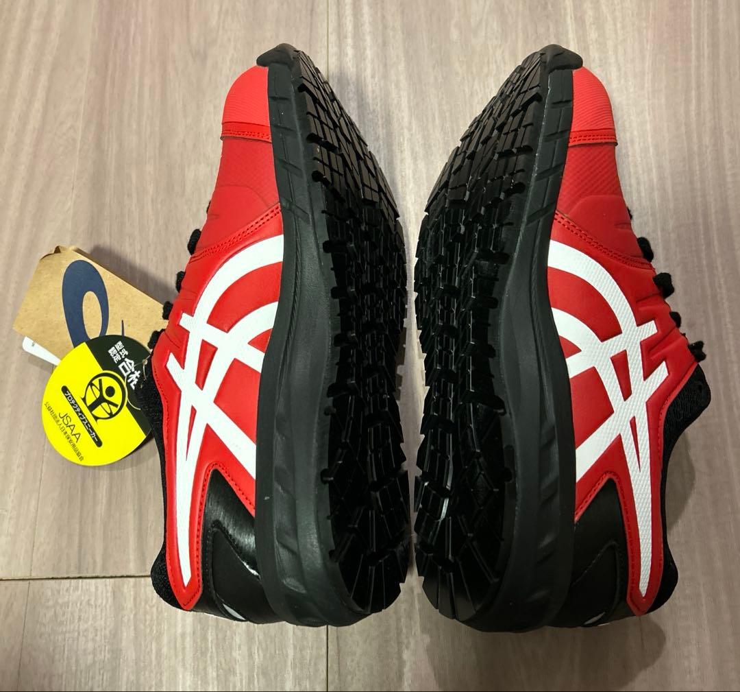 【新品未使用】asicsアシックス ウィンジョブ ローカット 安全靴 赤黒②