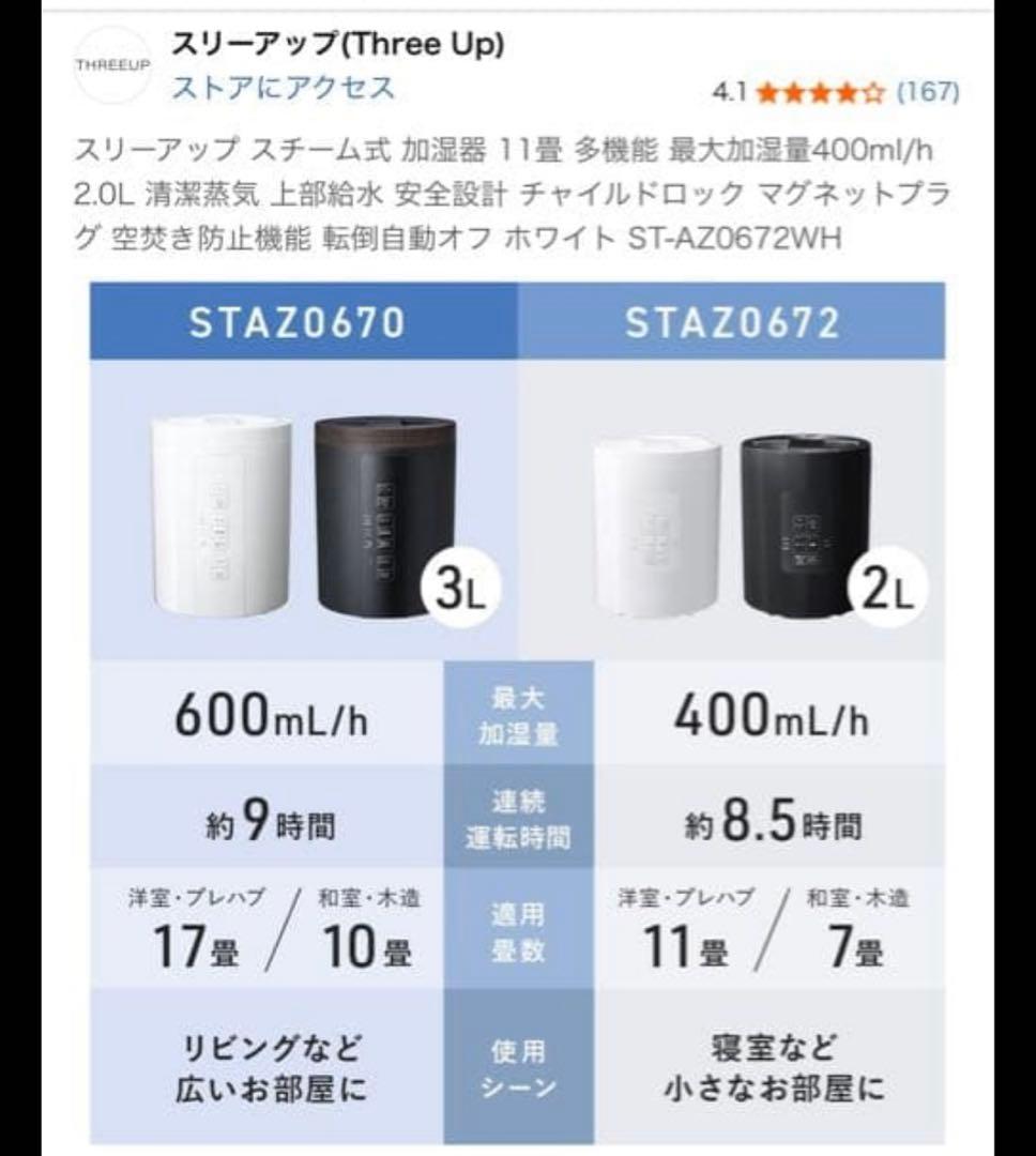 ホワイト 加湿器 スチーム式 象印 スチームポット 2L ホワイト