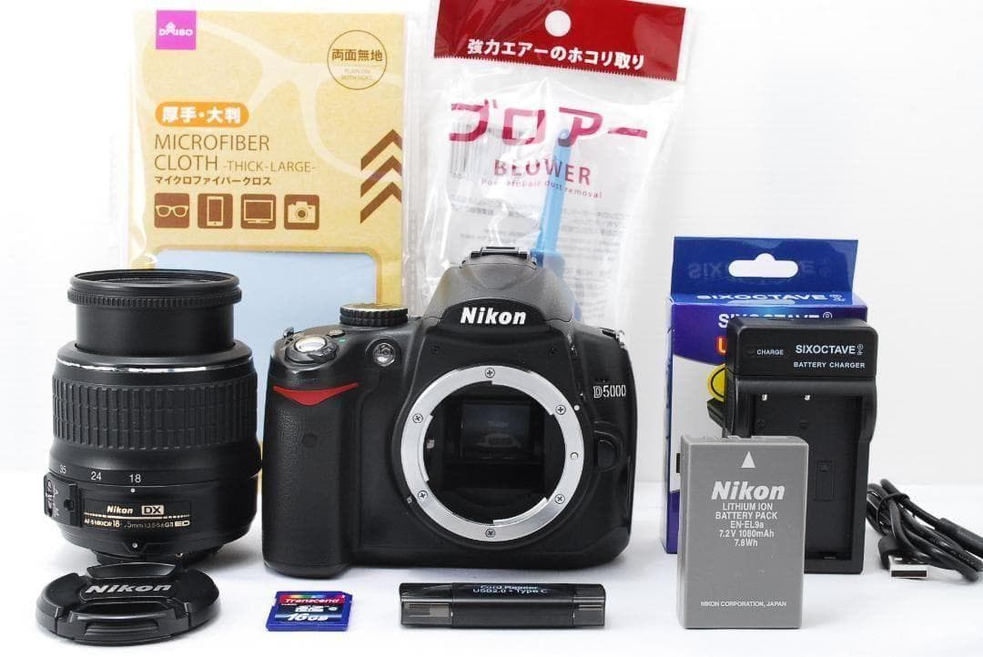 Nikon D5000 レンズセット　初心者おすすめ　スマホ転送　一眼レフカメラ