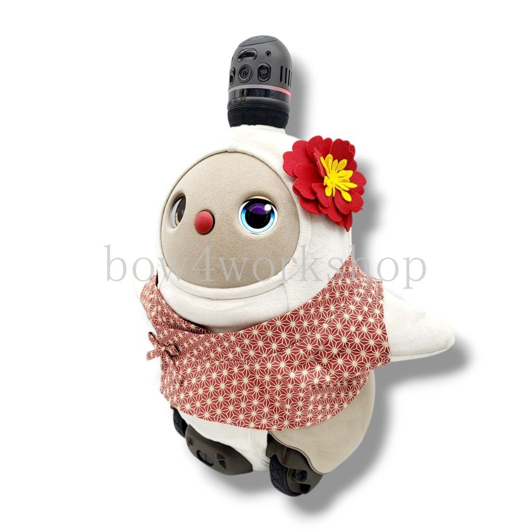 ラボット LOVOT ラボットの服ハンドメイド　甚平+お花コサージュセットレッド