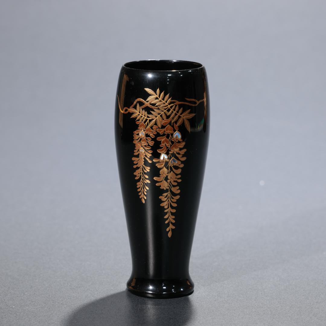 【茶道具】輪島塗　茶箱　藤蒔絵　6R0938ダP2