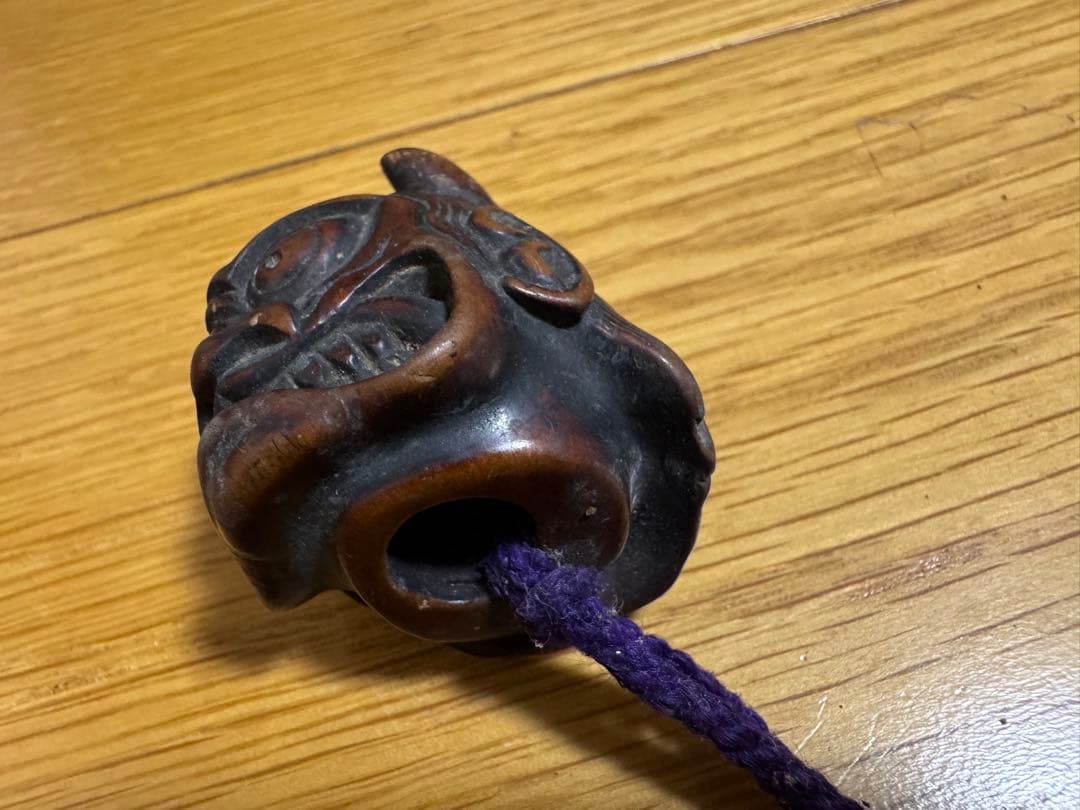 T*5様 木製印籠 彫刻　印籠　根付　時代物　時代　大正　江戸時代　鬼　古道具
