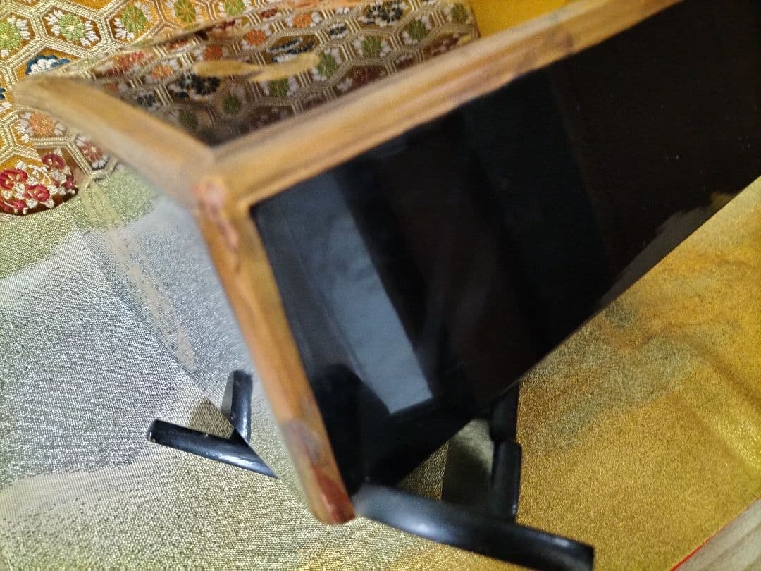 漆器 　文箱　 黒色　 金色装飾　 仏具 　金蒔絵