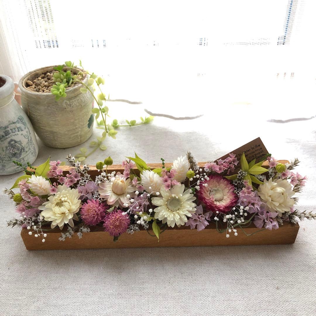 【専用】ドライフラワー　pink &Whiteスターチスのハーフリース
