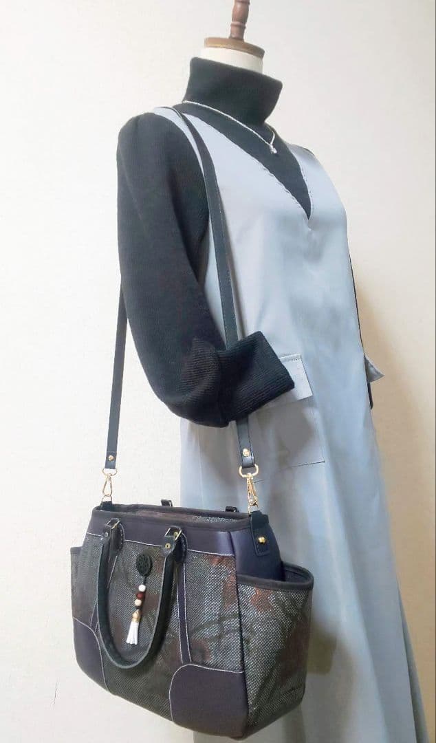 ハンドメイド＊大島紬＊2wayチューリップバッグ＊正絹