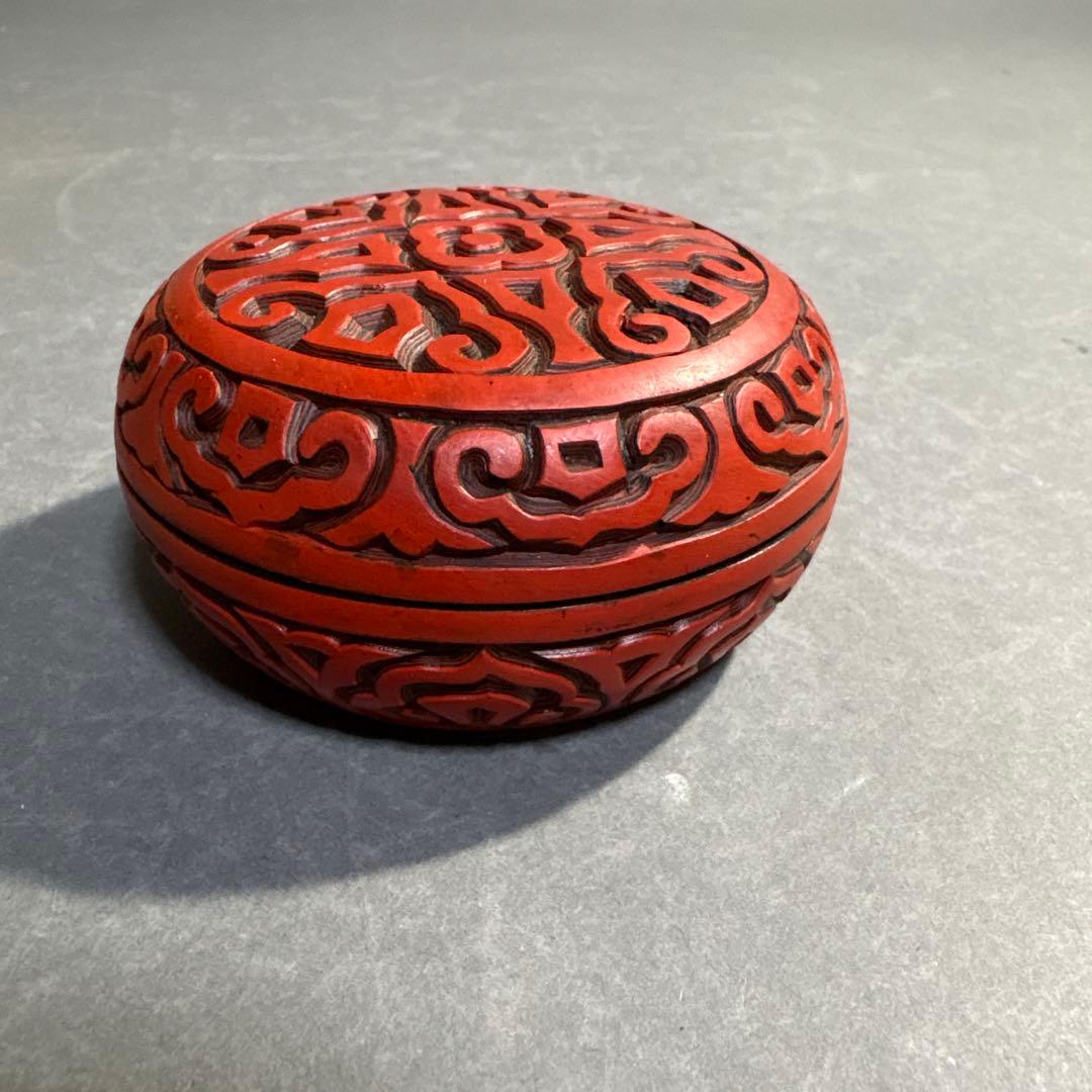 豊月作　堆朱　内金　香合　共箱　具利