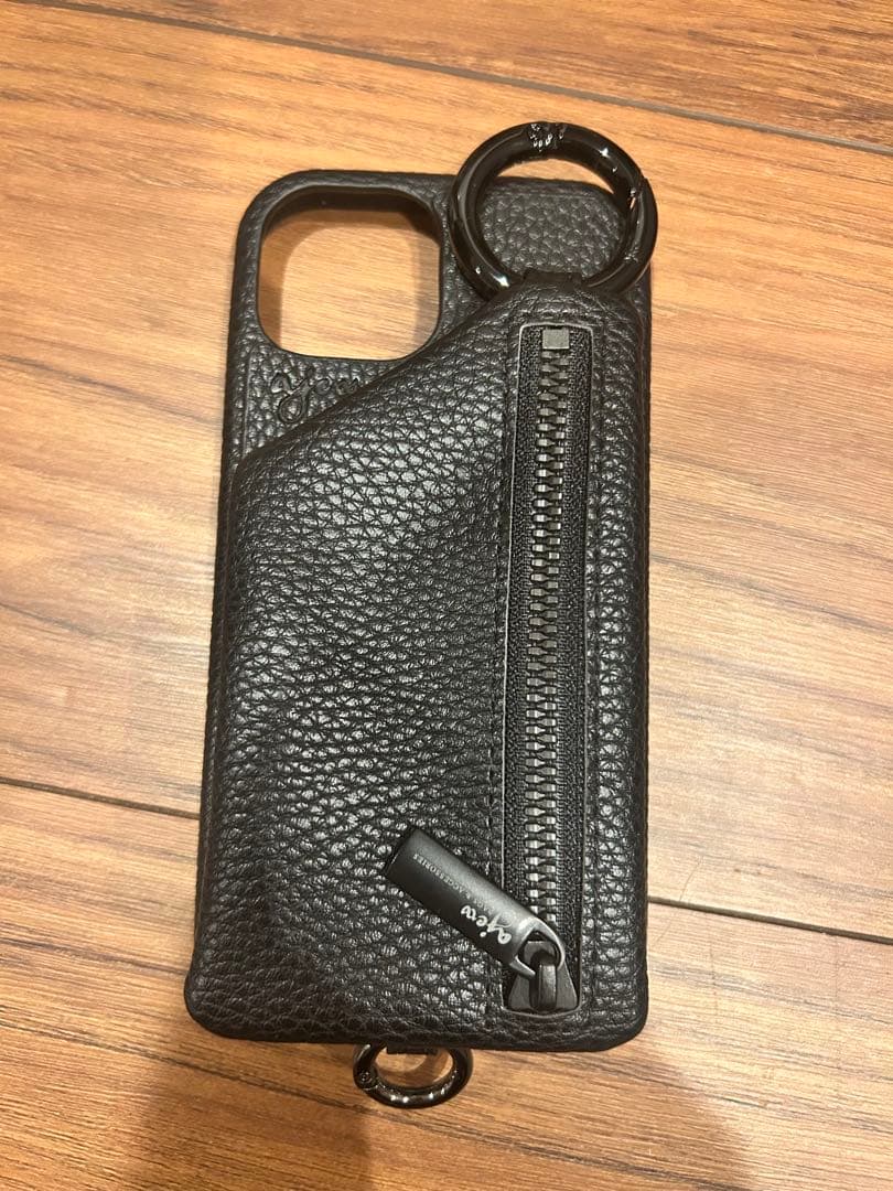  FLASH ajewエジューひも付き iPhone15 BLACK